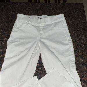 White Casual Cotton Pants
